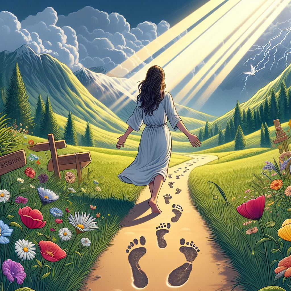 walking in god's foot prints