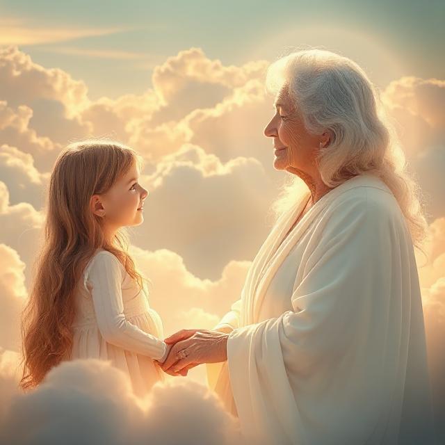 girl talking to angel